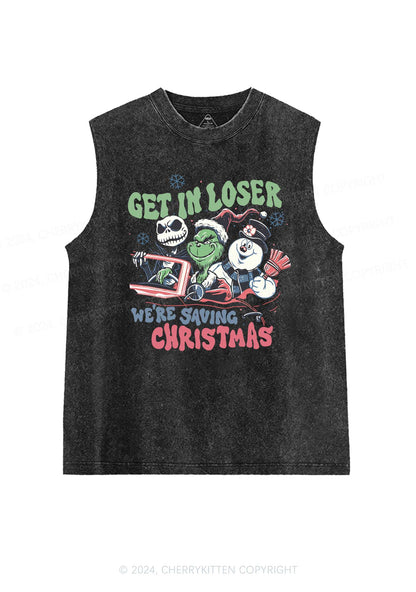 Christmas We're Saving Y2K Washed Tank Cherrykitten