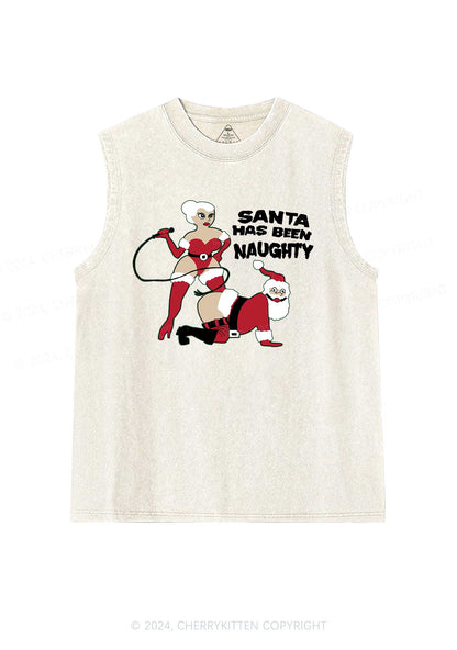 Christmas Santa Has Been Naughty Y2K Washed Tank Cherrykitten