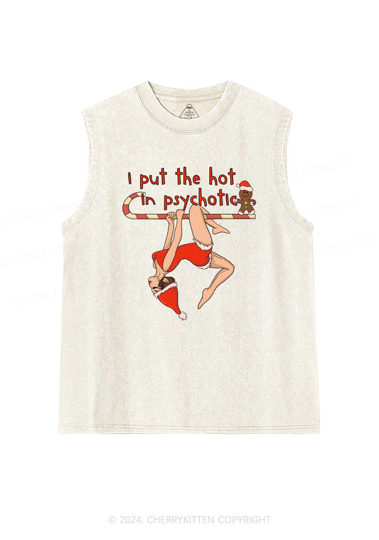 Christmas Yoga Girl Y2K Washed Tank Cherrykitten