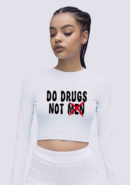 Do Drxgs Not Men Long Sleeve Crop Top Cherrykitten