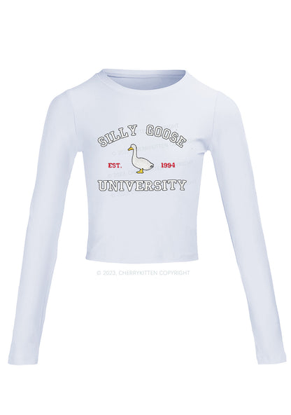 Silly Goose University EST 1994 Long Sleeve Crop Top Cherrykitten