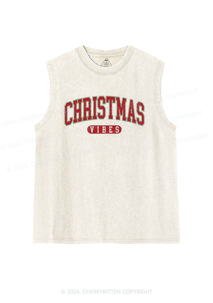 Christmas Vibes Y2K Washed Tank Cherrykitten