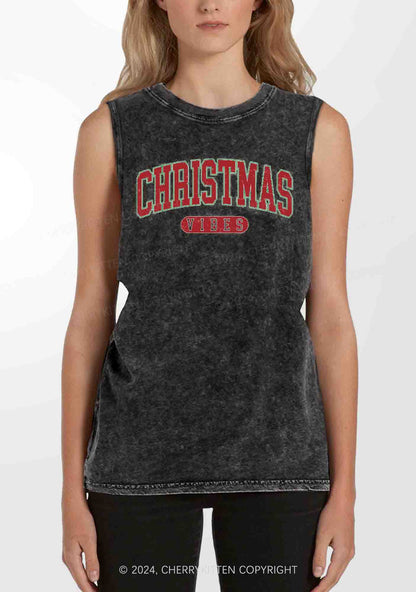 Christmas Vibes Y2K Washed Tank Cherrykitten