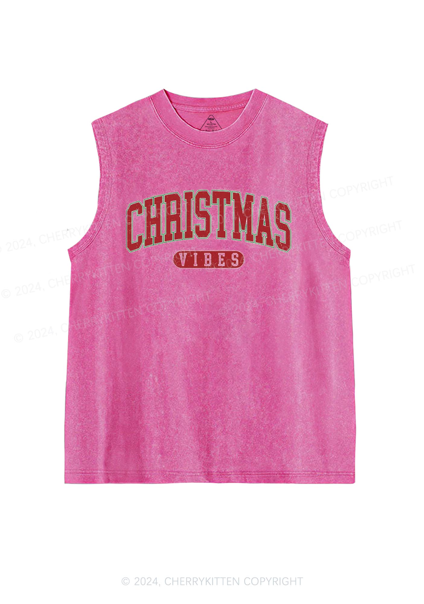 Christmas Vibes Y2K Washed Tank Cherrykitten