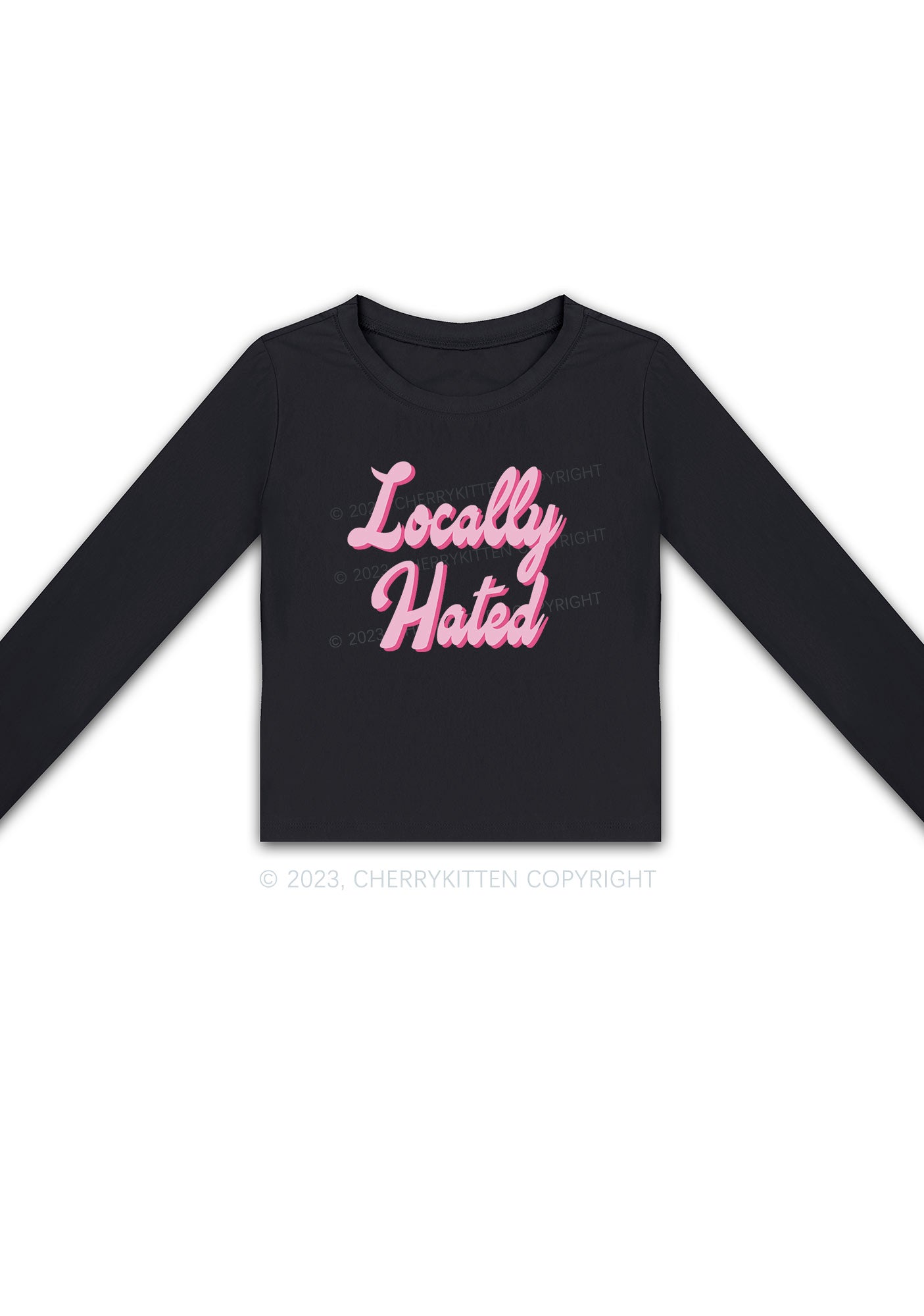 Locally Hated Long Sleeve Crop Top Cherrykitten