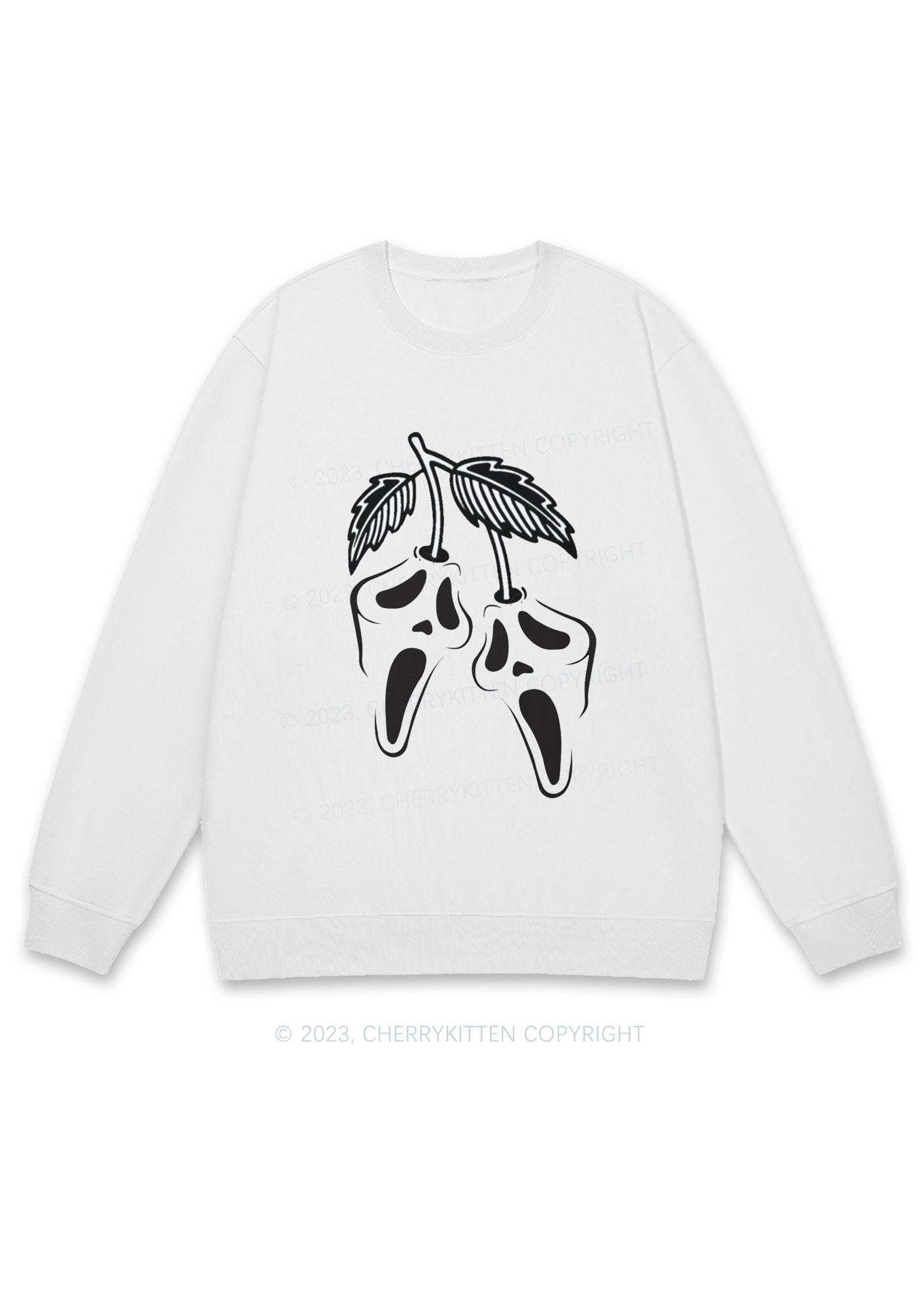 Ghost Cherry Halloween Y2K Sweatshirt Cherrykitten