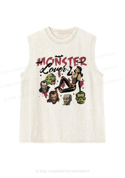 Halloween Monster Lovers Y2K Washed Tank Cherrykitten