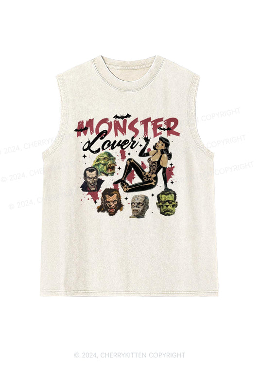 Halloween Monster Lovers Y2K Washed Tank Cherrykitten