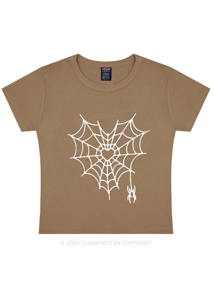 Heart Spider Web Y2K Valentine's Day Baby Tee Cherrykitten