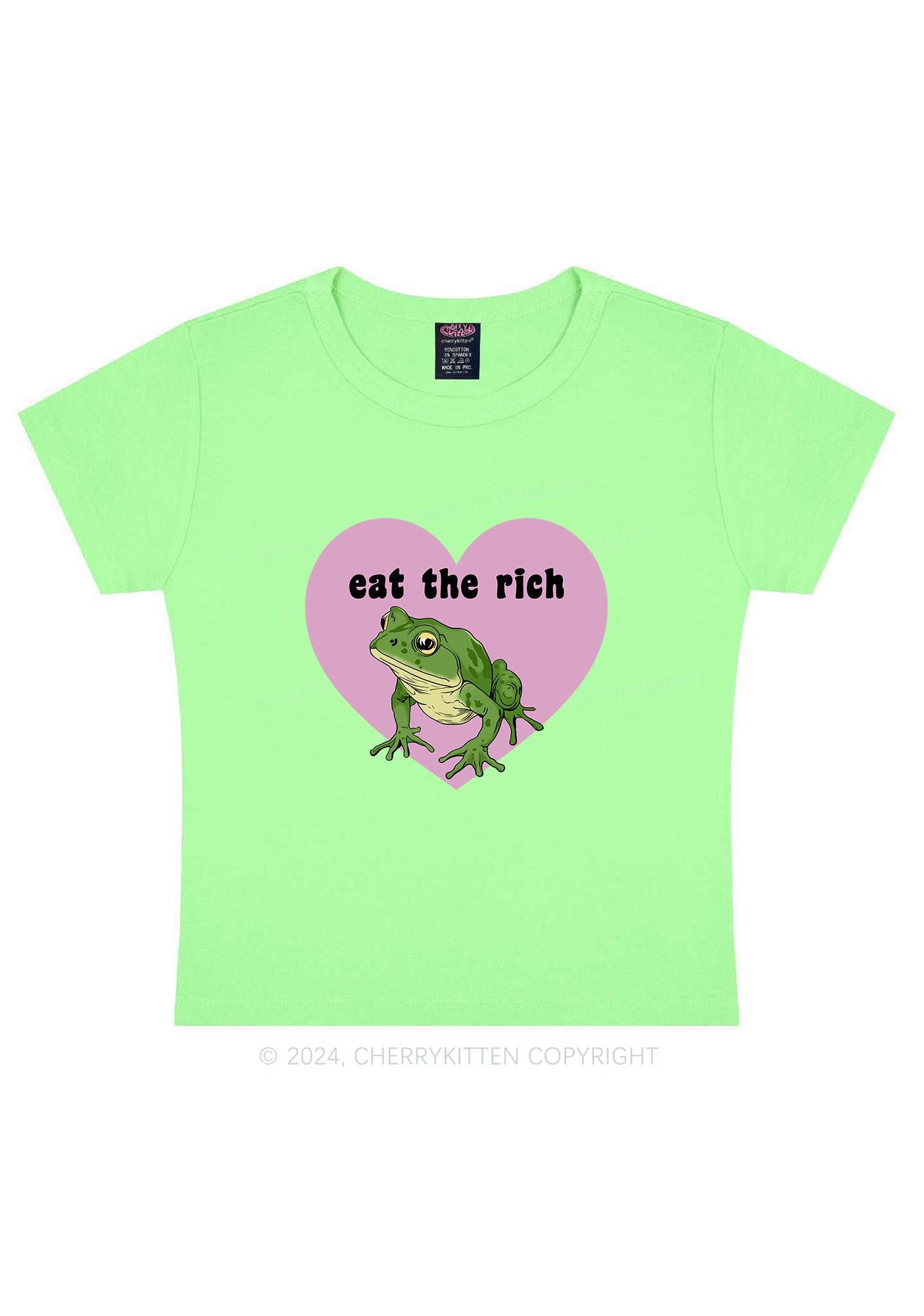 Eat The Rich Frog Y2K Baby Tee Cherrykitten