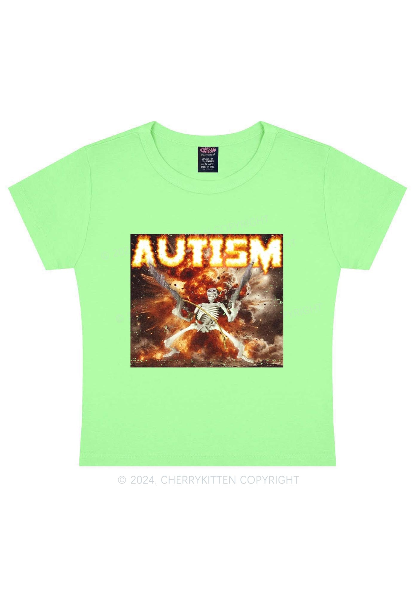 Autism Y2K Baby Tee Cherrykitten