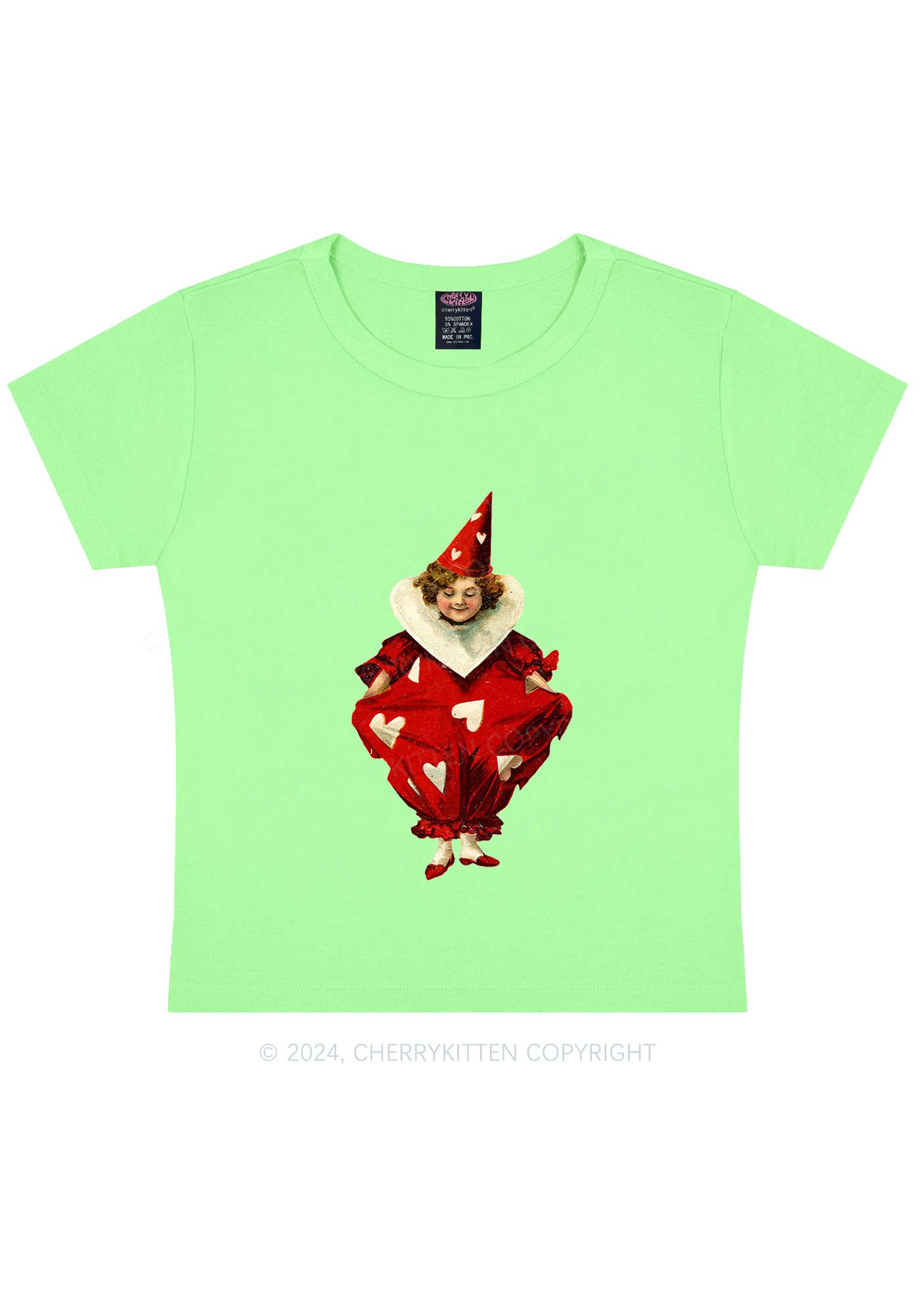 Heart Jester Y2K Valentine's Day Baby Tee Cherrykitten