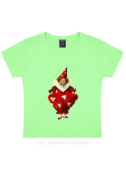 Heart Jester Y2K Valentine's Day Baby Tee Cherrykitten