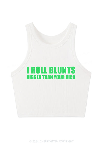 I Roll Blunts Y2K Crop Tank Top Cherrykitten