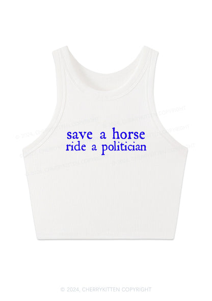 Ride A Politician Y2K Crop Tank Top Cherrykitten