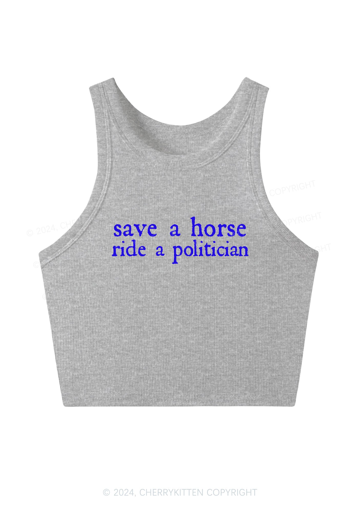 Ride A Politician Y2K Crop Tank Top Cherrykitten