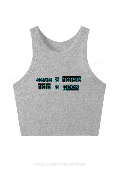 Ride A Geek Y2K Crop Tank Top Cherrykitten