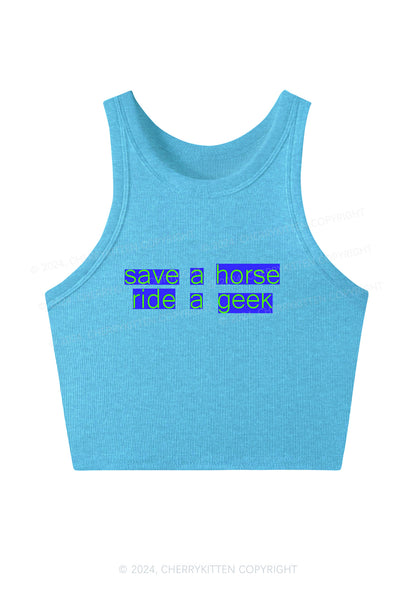 Ride A Geek Y2K Crop Tank Top Cherrykitten