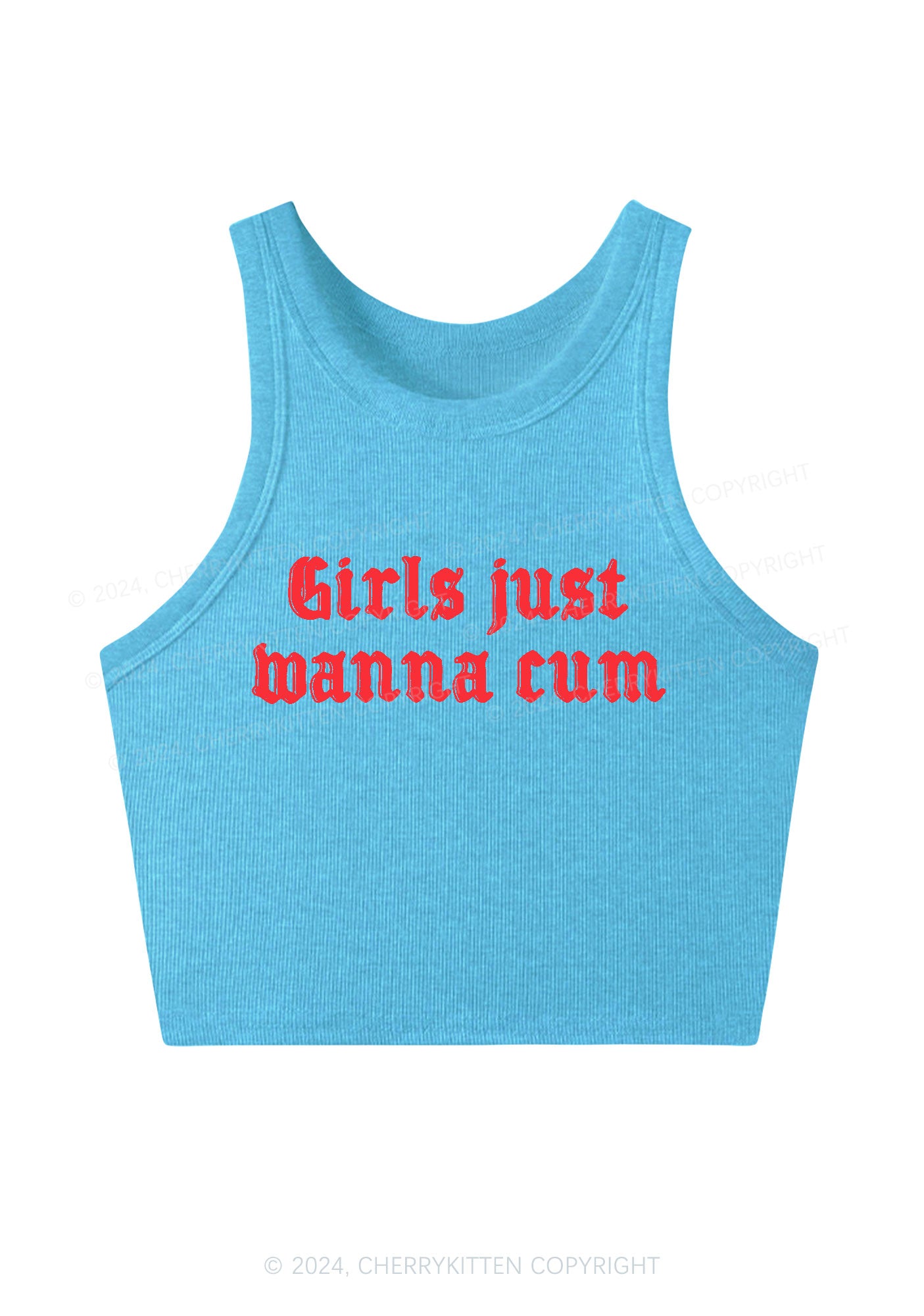 Girls Just Wanna Come Y2K Crop Tank Top Cherrykitten