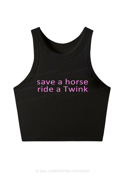 Ride A Twink Y2K Crop Tank Top Cherrykitten