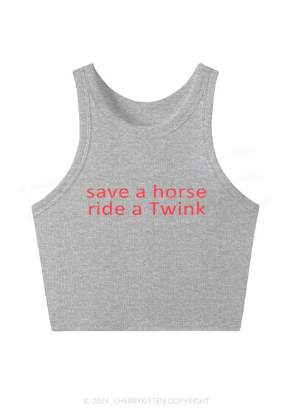 Ride A Twink Y2K Crop Tank Top Cherrykitten