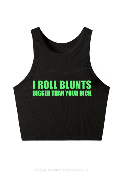 I Roll Blunts Y2K Crop Tank Top Cherrykitten