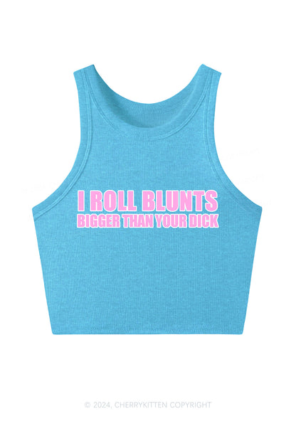 I Roll Blunts Y2K Crop Tank Top Cherrykitten