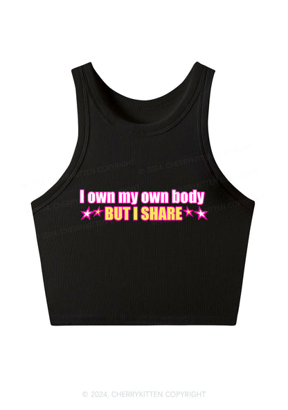 I Own My Own Body Y2K Crop Tank Top Cherrykitten