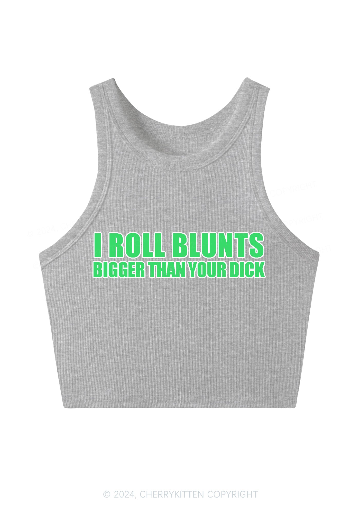 I Roll Blunts Y2K Crop Tank Top Cherrykitten