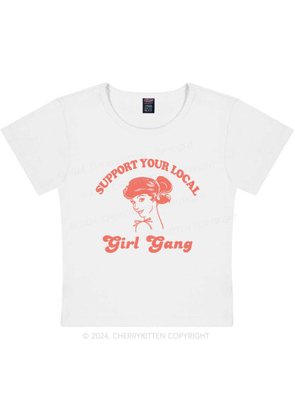 Curvy Support Your Local Girl Gang Y2K Baby Tee Cherrykitten