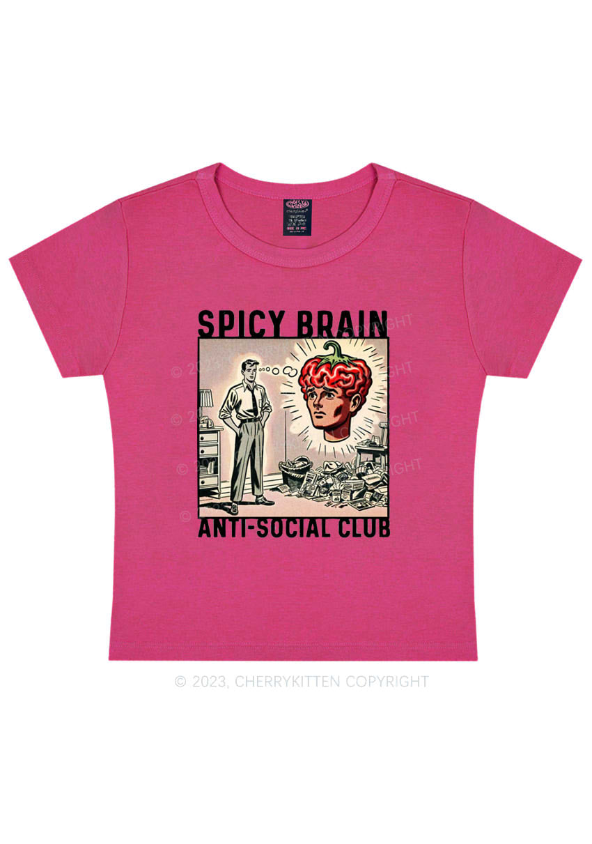 Curvy Spicy Brain Anti-Social Club Y2K Baby Tee Cherrykitten