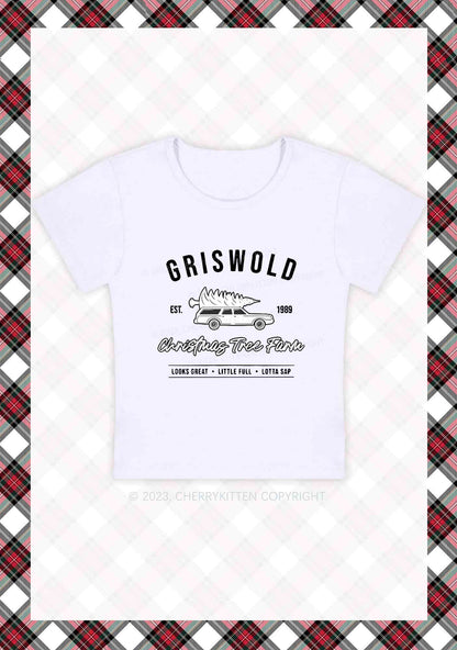 Griswold EST. 1989 Christmas Y2K Baby Tee Cherrykitten