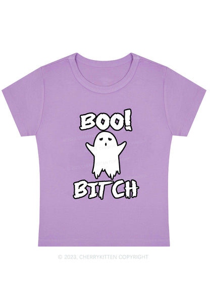 Boo Ghost Bxxch Halloween Baby Tee Cherrykitten
