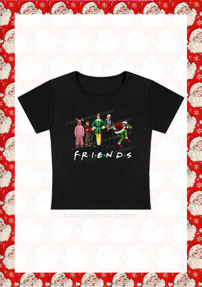 Christmas Movies Character Friends Y2K Baby Tee Cherrykitten