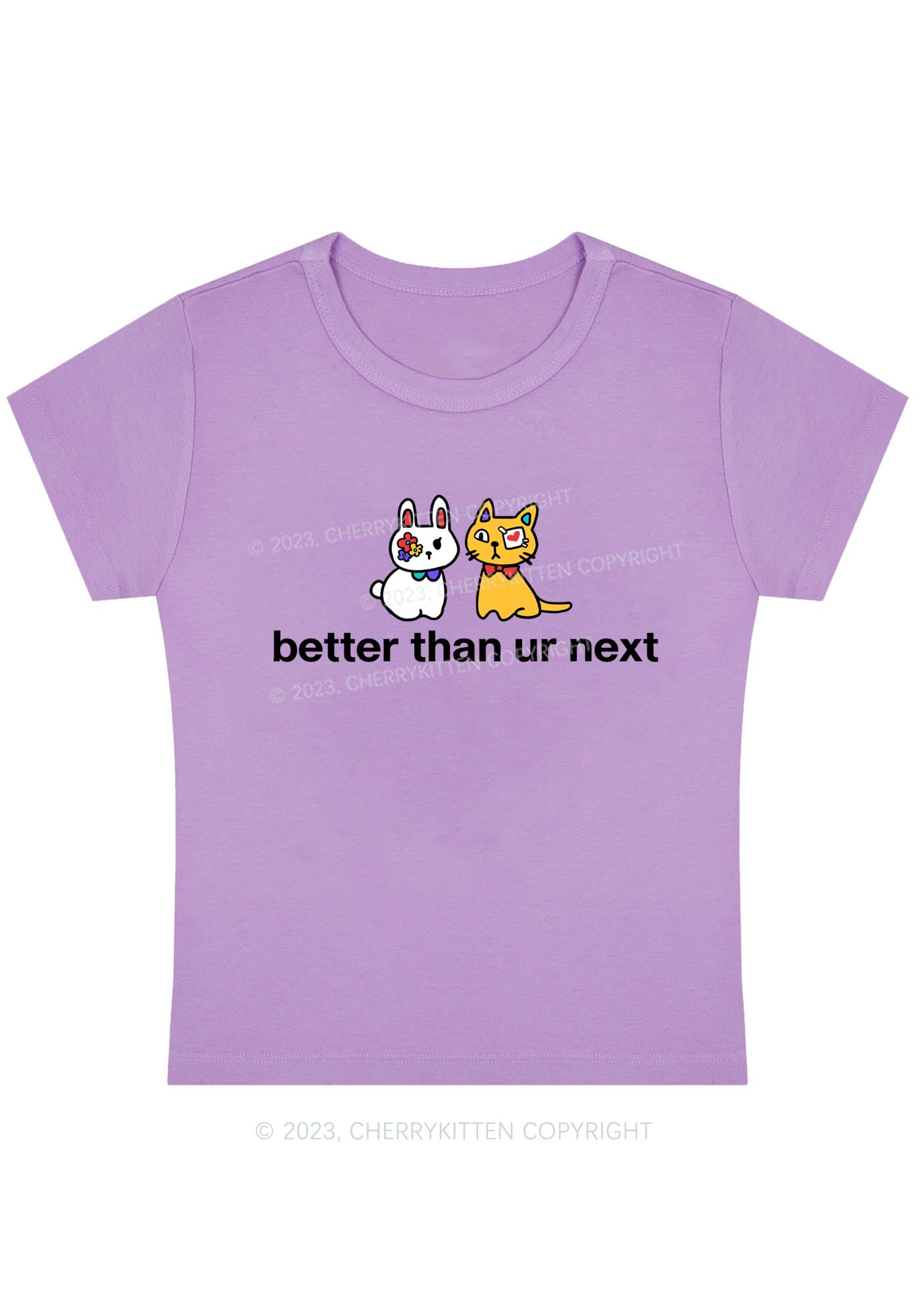 Curvy Better Than Ur Next Cat Y2K Baby Tee Cherrykitten