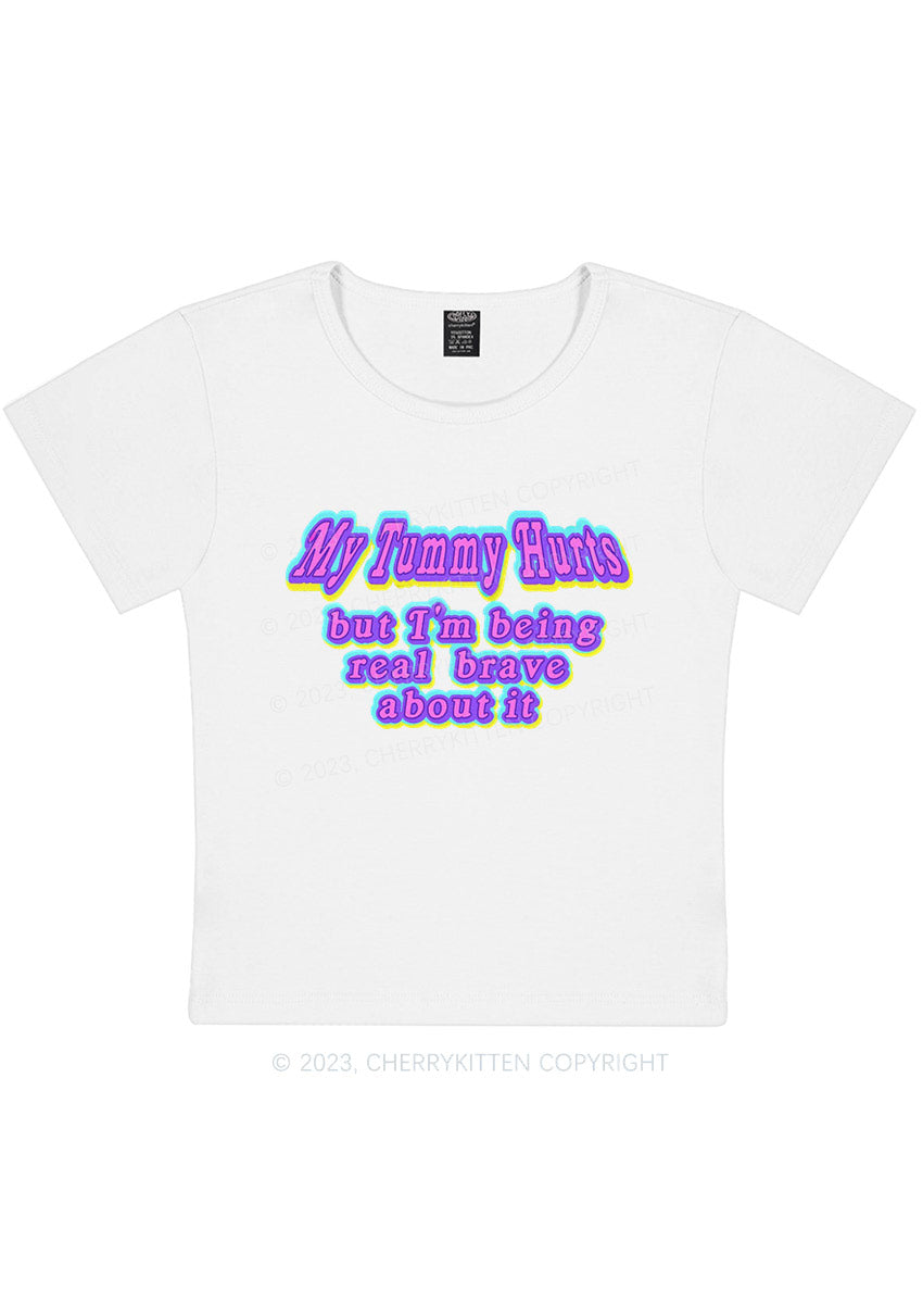 Curvy My Tummy Hurts Y2K Baby Tee Cherrykitten