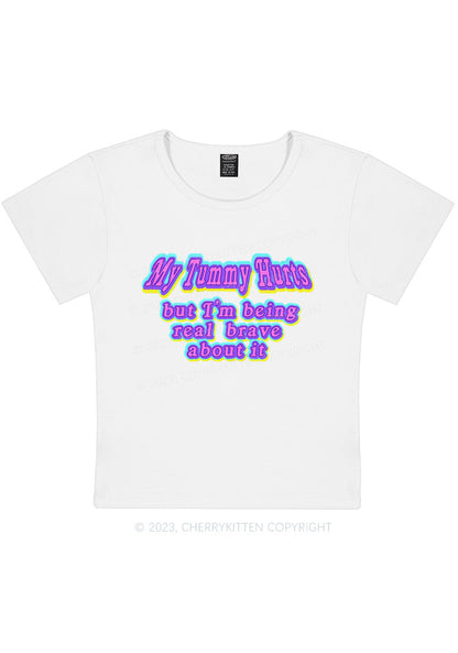 Curvy My Tummy Hurts Y2K Baby Tee Cherrykitten