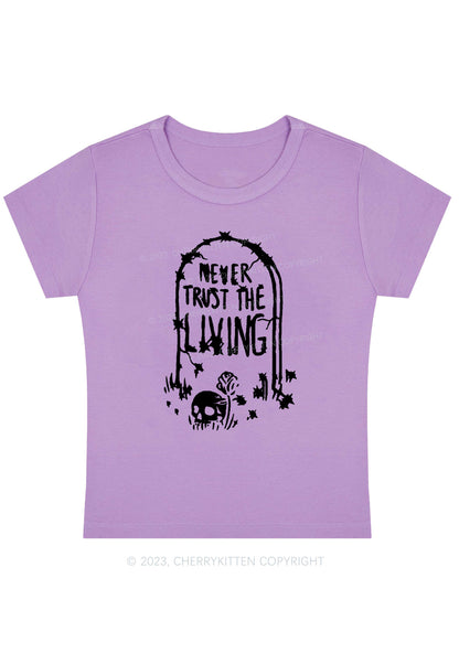 Never Trust The Living Halloween Baby Tee Cherrykitten