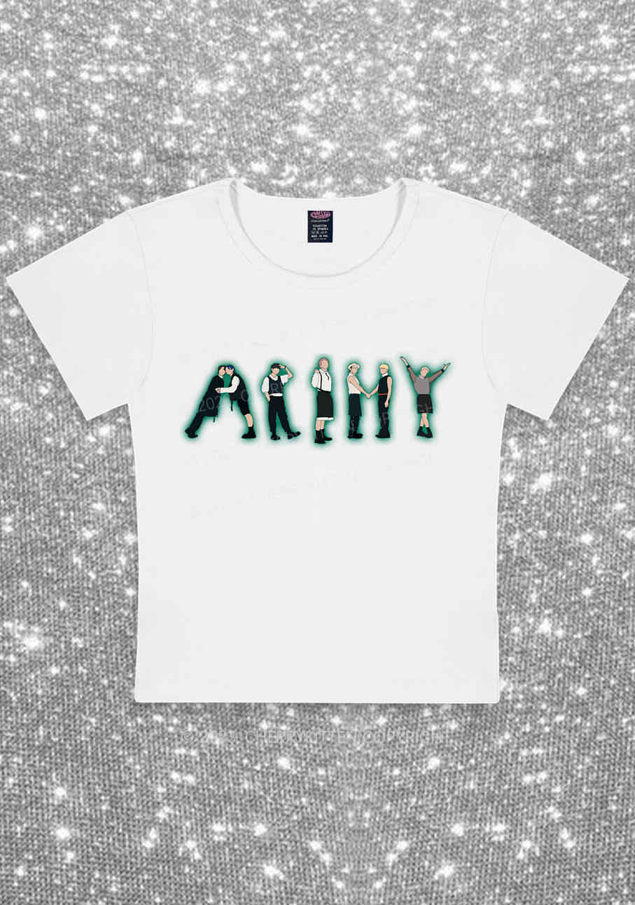 Bangtan Boys Kpop Y2K Baby Tee Cherrykitten