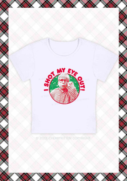 I Shot My Eye Out Christmas Y2K Baby Tee Cherrykitten