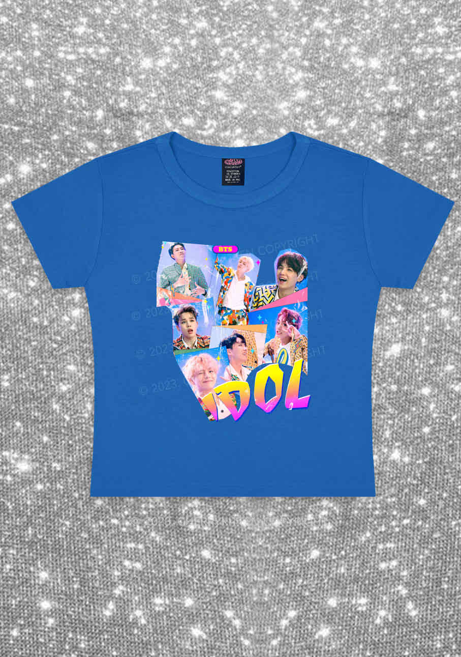 Bangtan Idol Kpop Y2K Baby Tee Cherrykitten