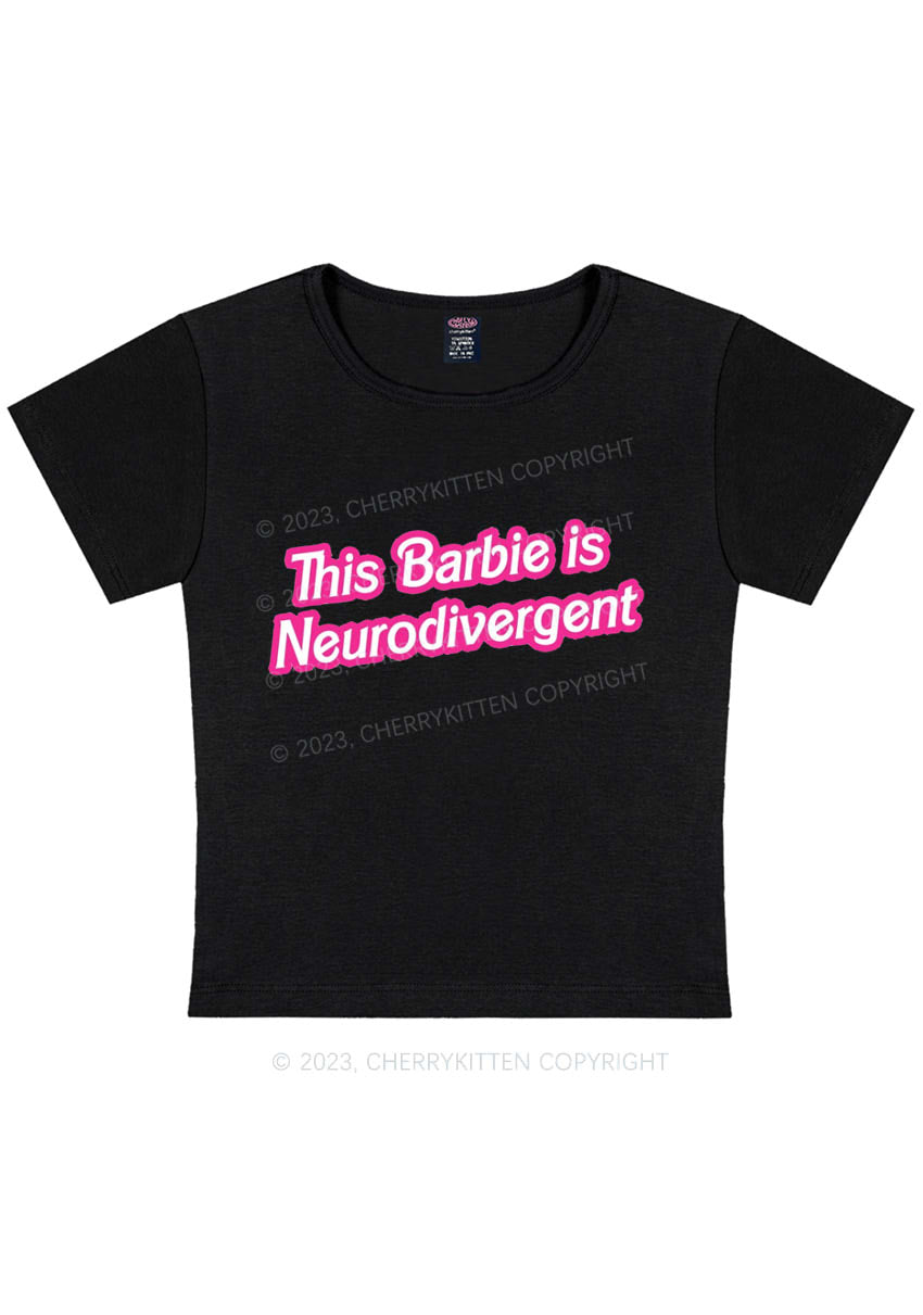 Curvy This Is Neurodivergent Y2K Baby Tee Cherrykitten