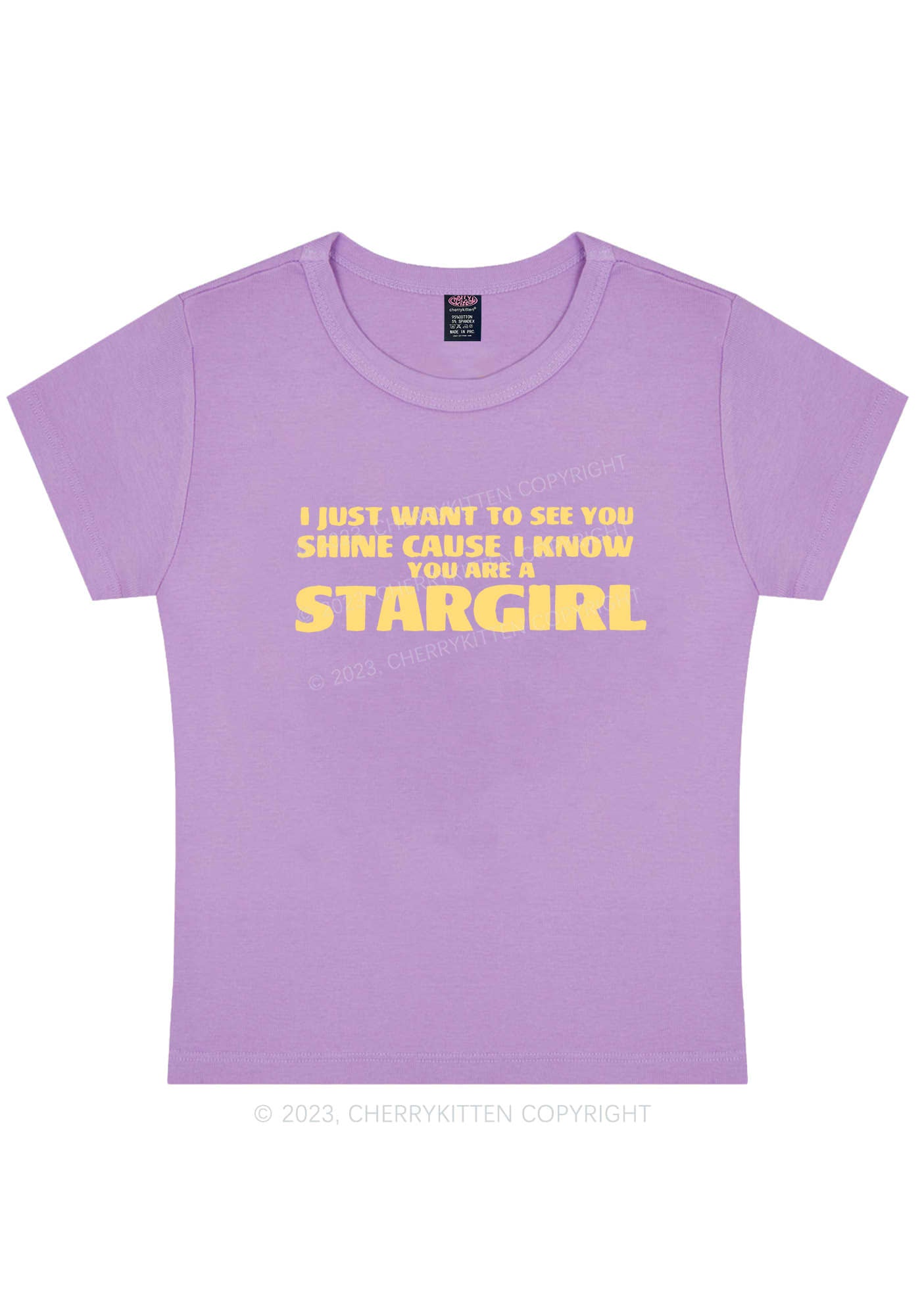 Curvy I Know You Are A Stargirl Y2K Baby Tee Cherrykitten