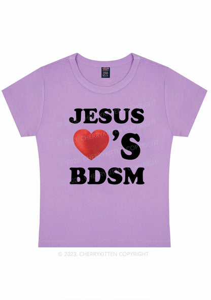 Jesus Loves BDSM Y2K Baby Tee Cherrykitten