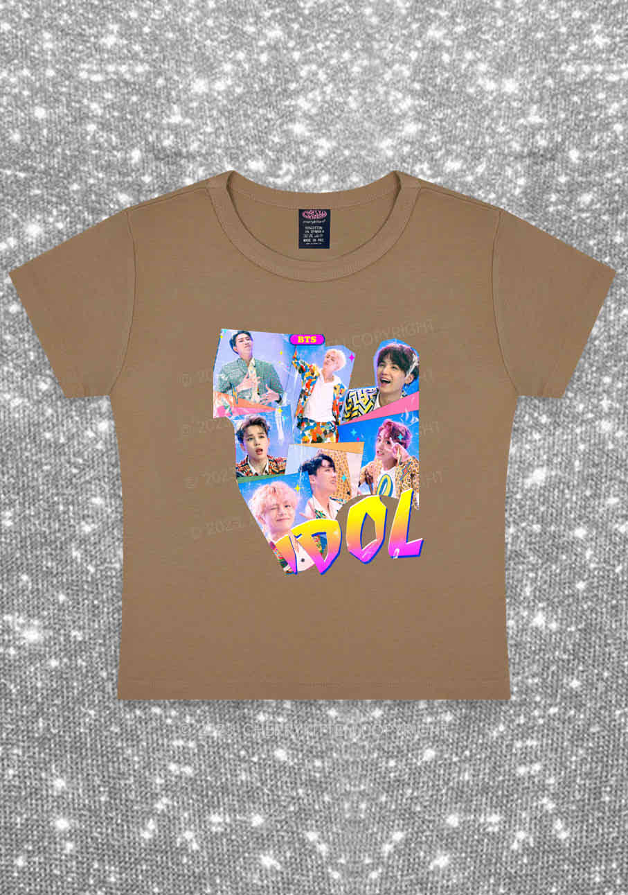 Bangtan Idol Kpop Y2K Baby Tee Cherrykitten