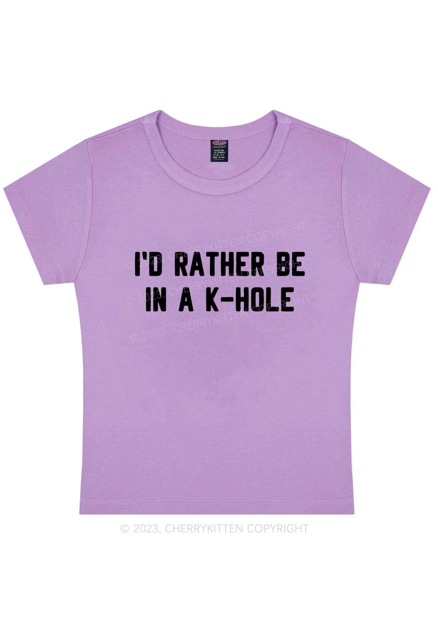 Curvy I'd Rather Be In A K Hole Y2K Baby Tee Cherrykitten