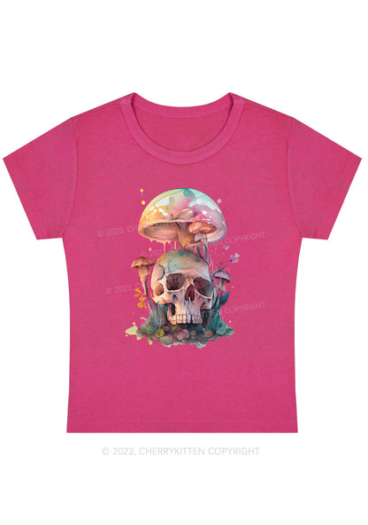 Skull Mushroom Halloween Baby Tee Cherrykitten