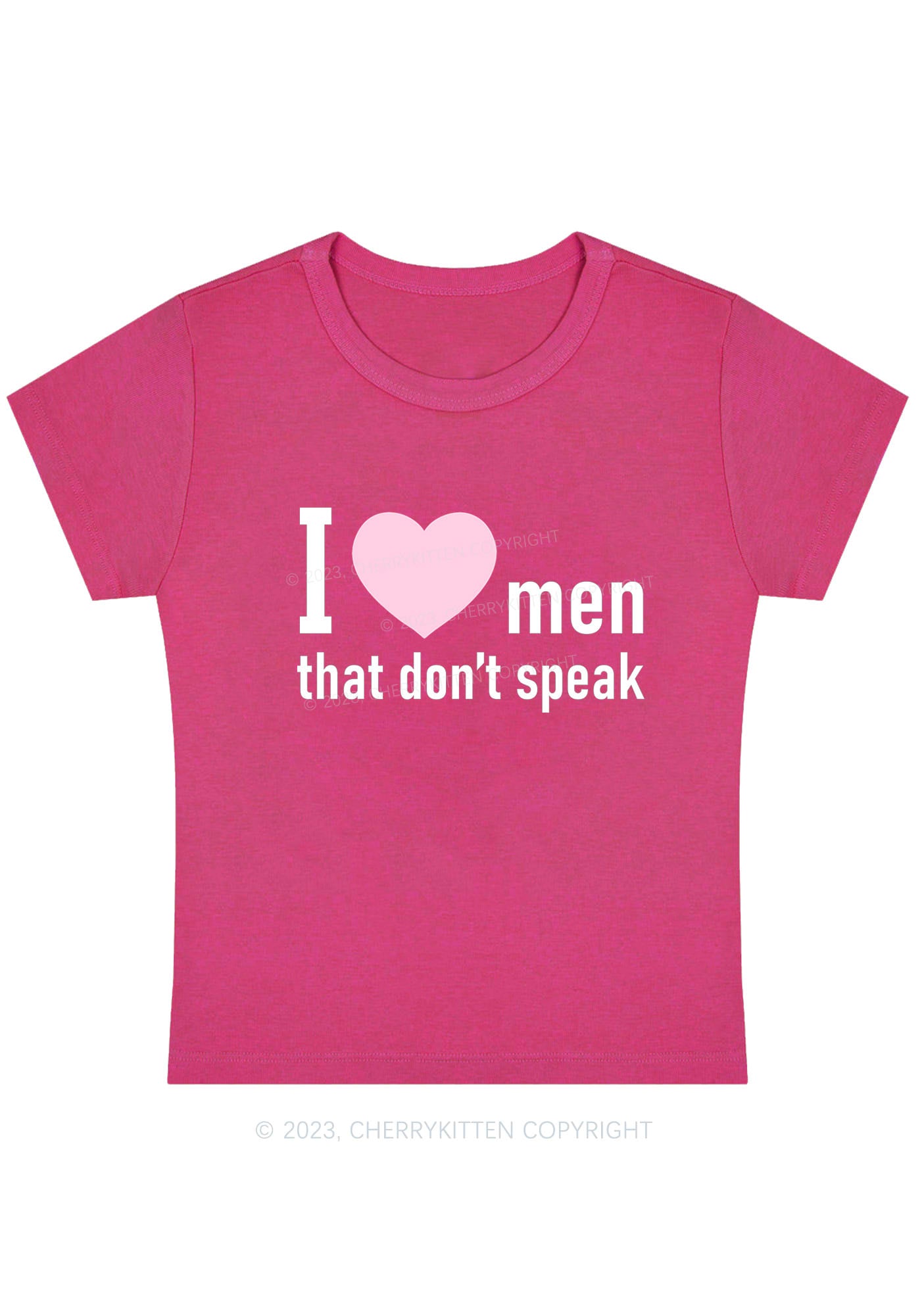 Curvy I Love Men That Don't Speak Baby Tee Cherrykitten