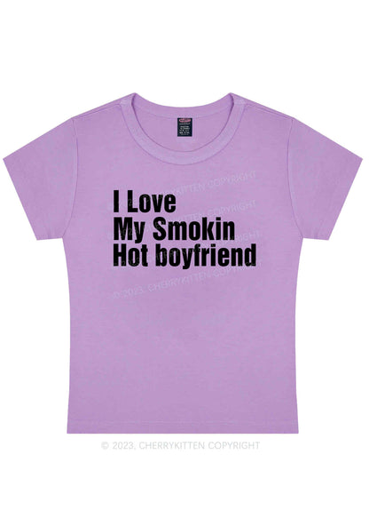 Curvy I Love My Smokin Hot Boyfriend Y2K Baby Tee Cherrykitten