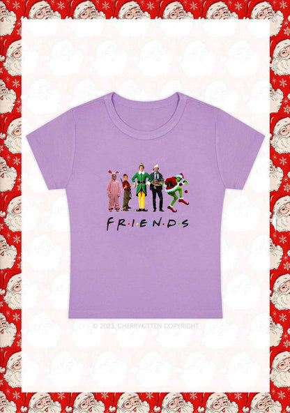 Christmas Movies Character Friends Y2K Baby Tee Cherrykitten